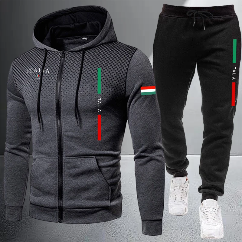 Winter Clothing Equipment - 남성용 운동복 캐주얼 지퍼 후드 스웨트셔츠