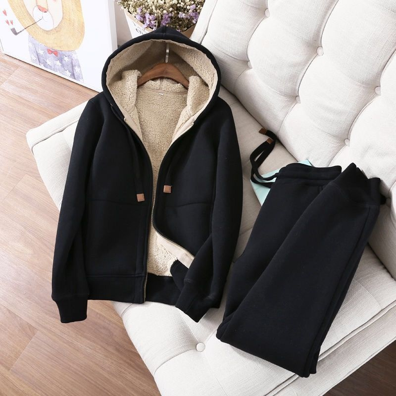 여성용 맨투맨 스웻팬츠 투피스 수트, 두꺼운 스포츠 캐 - Winter Clothing Sale 리뷰 및 가격