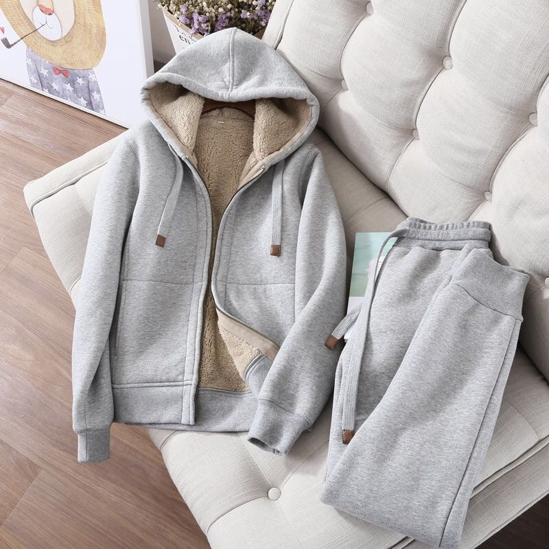여성용 맨투맨 스웻팬츠 투피스 수트, 두꺼운 스포츠 캐 - Winter Clothing Sale 리뷰 및 가격