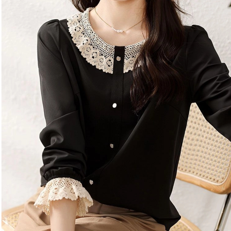 여성 의류 대비 패치워크 우아한 블라우스 봄 가을 긴  - Winter Clothing Factory Outlet 리뷰 및 가격