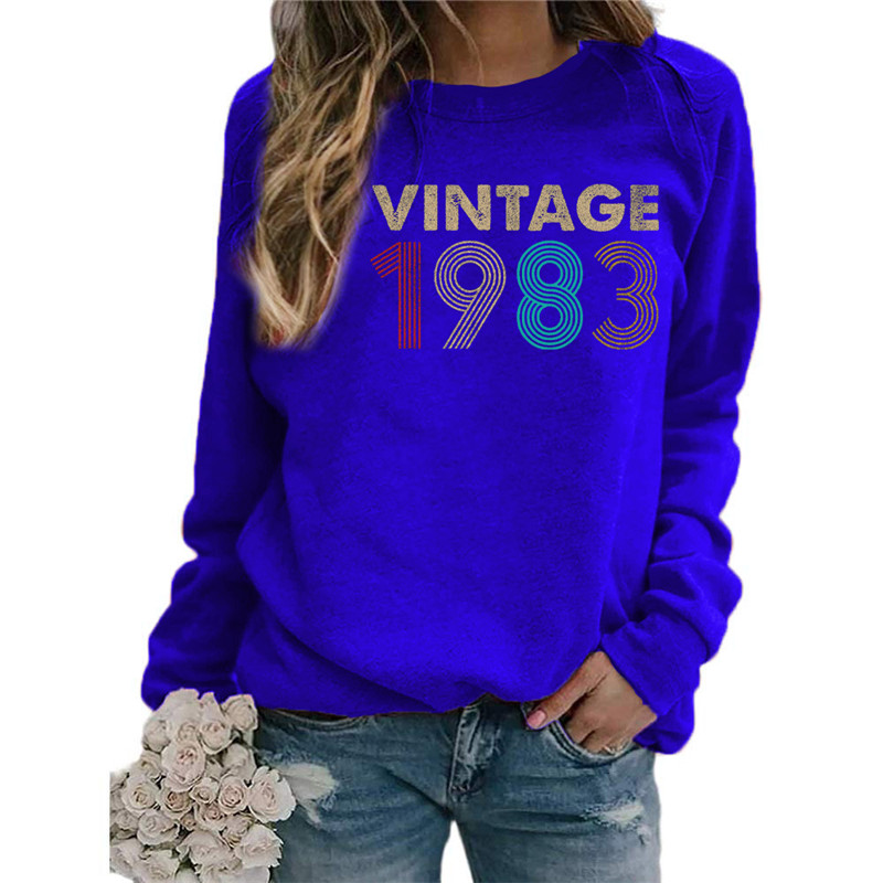 빈티지 1983 인쇄 후드 여성 양털 긴 소매 O 넥  - Winter Clothing Sale 리뷰 및 가격