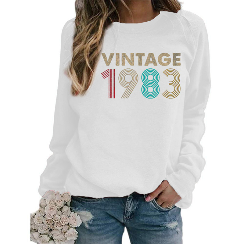 빈티지 1983 인쇄 후드 여성 양털 긴 소매 O 넥  - Winter Clothing Sale 리뷰 및 가격
