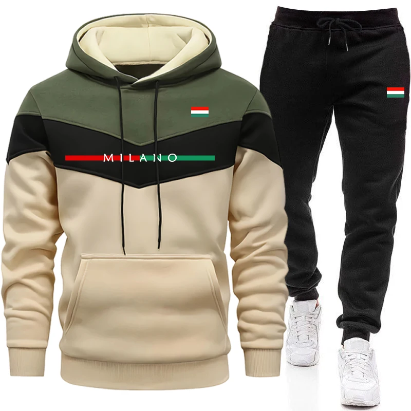 남성용 고품질 트랙슈트 캐주얼 3색 스플라이스 스웨트셔 - Winter Clothing Equipment 리뷰 및 가격
