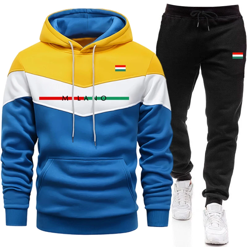 남성용 고품질 트랙슈트 캐주얼 3색 스플라이스 스웨트셔 - Winter Clothing Equipment 리뷰 및 가격